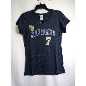 Campus Lifestyle San Diego Padres Women T-Shirt Large Navy Crew Jersey